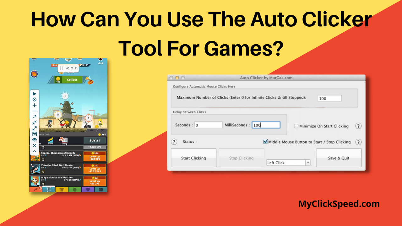 How can you use the Auto clicker tool for games?