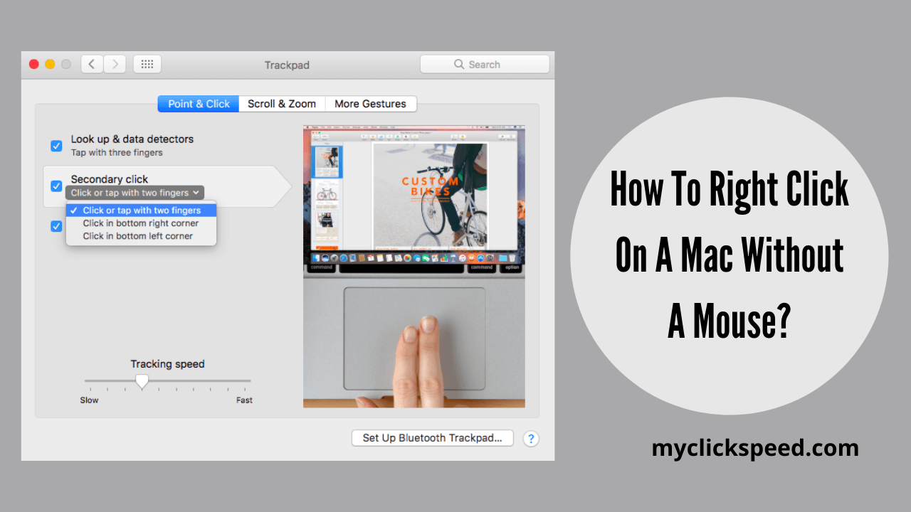 How to right click on mac without a mouse