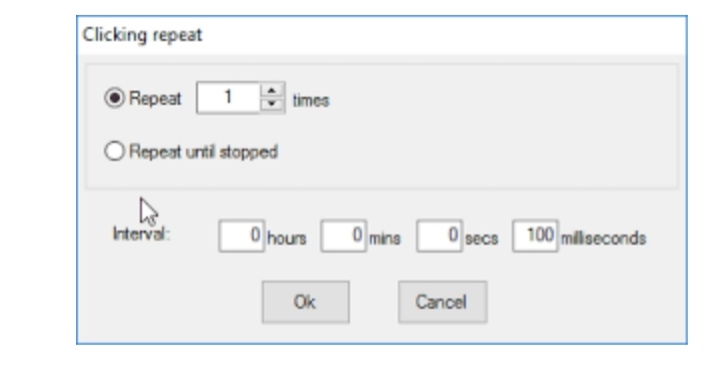 Settings of GS Auto Clicker