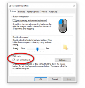 Turn On ClickLock on Windows