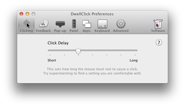 DwellClick Clicking Preferences