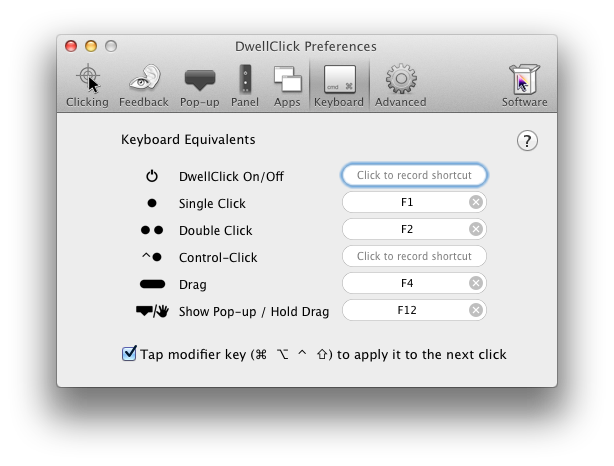 DwellClick Keyboard Preferences