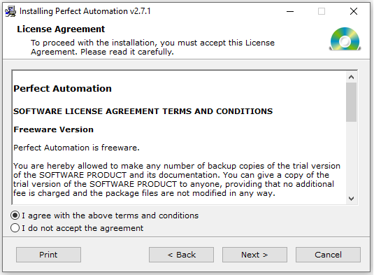 License Agreement for Perfect Automation v2.7.1