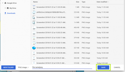 Saving Image on Chromebook Step 4