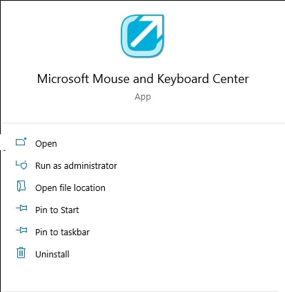 Microsoft Mouse and Keyboard Center