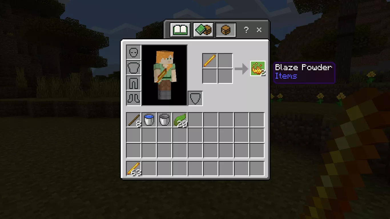 1. Craft Blaze Powder using 1 Blaze Rod